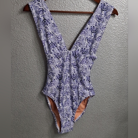 NWT J. Crew Blue Dandelion One Piece Swimsuit    Size 0 - Picture 1 of 8